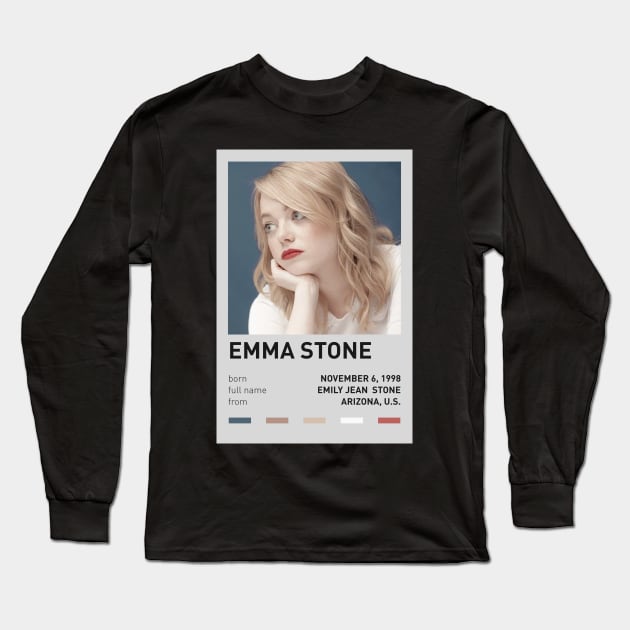 Emma Stone Long Sleeve T-Shirt by sinluz